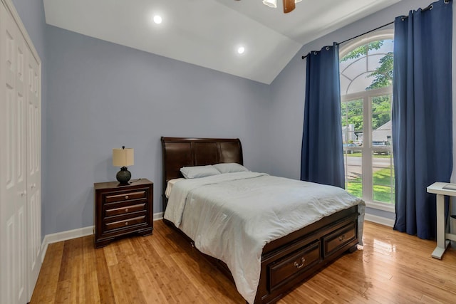 343 Belinda Pkwy, Mount Juliet, TN 37122 - bedroom with lofted ceiling, light wood finished floors, recessed lighting, and a closet