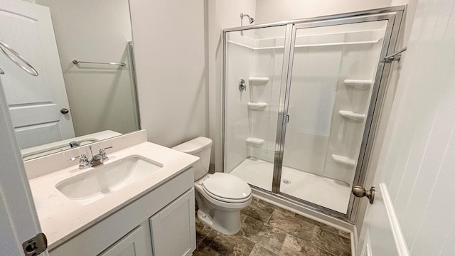 4902 Mowbray Way, Murfreesboro, TN 37129 - bathroom featuring a shower stall, vanity, and stone finish floors