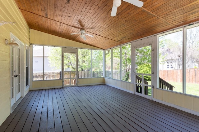 4416 Churchill Pl, Old Hickory, TN 37138 - unfurnished sunroom with a ceiling fan and vaulted ceiling