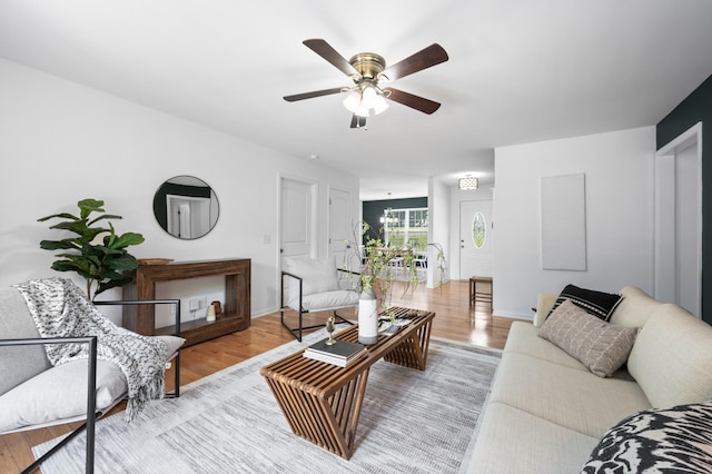 7566 S Swift Rd, Goodlettsville, TN 37072 - living area with ceiling fan and wood finished floors