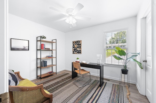 7566 S Swift Rd, Goodlettsville, TN 37072 - office area with wood finished floors and ceiling fan