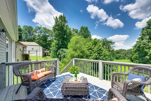 7566 S Swift Rd, Goodlettsville, TN 37072 - wooden terrace with outdoor lounge area