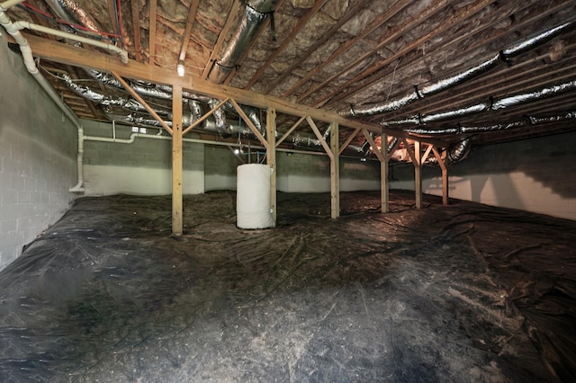 7566 S Swift Rd, Goodlettsville, TN 37072 - inside crawl space featuring water heater and concrete block wall