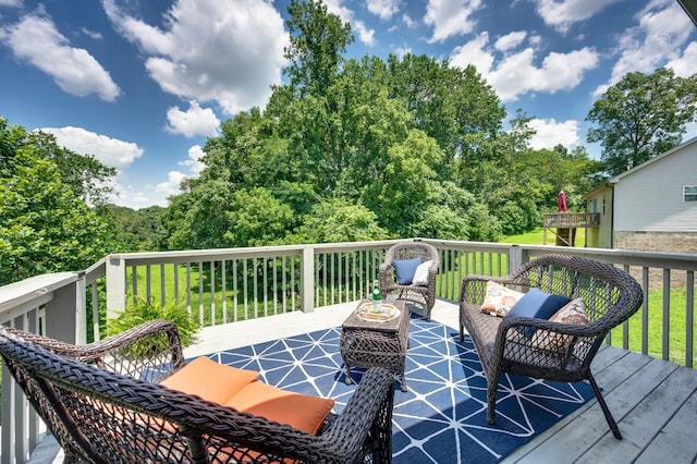 7566 S Swift Rd, Goodlettsville, TN 37072 - wooden terrace featuring outdoor lounge area