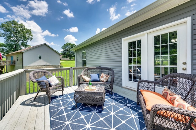 7566 S Swift Rd, Goodlettsville, TN 37072 - wooden deck with an outdoor living space
