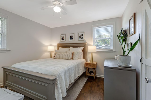 4985 Shihmen Dr, Antioch, TN 37013 - bedroom featuring dark wood-style flooring and a ceiling fan