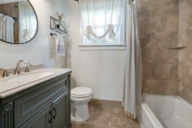4985 Shihmen Dr, Antioch, TN 37013 - full bathroom with vanity, shower / bath combination with curtain, and tile patterned floors