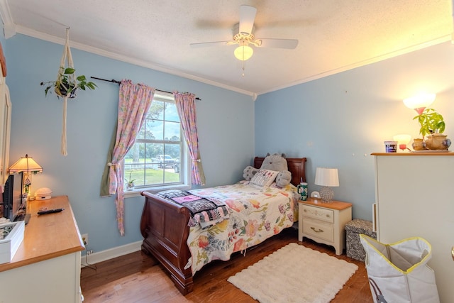 996 Matrose Carrolls Rd, Michie, TN 38357 - bedroom featuring ornamental molding, wood finished floors, and a ceiling fan