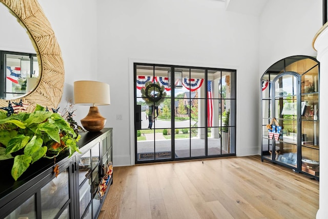 8869 Edgecomb Dr, College Grove, TN 37046 - entryway featuring wood finished floors and a high ceiling