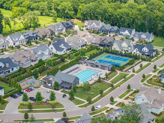 8869 Edgecomb Dr, College Grove, TN 37046 - aerial view of residential area featuring a pool
