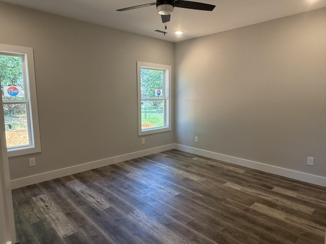 7 Willow Way, Mcminnville, TN 37110 - spare room featuring a ceiling fan and dark wood-style floors