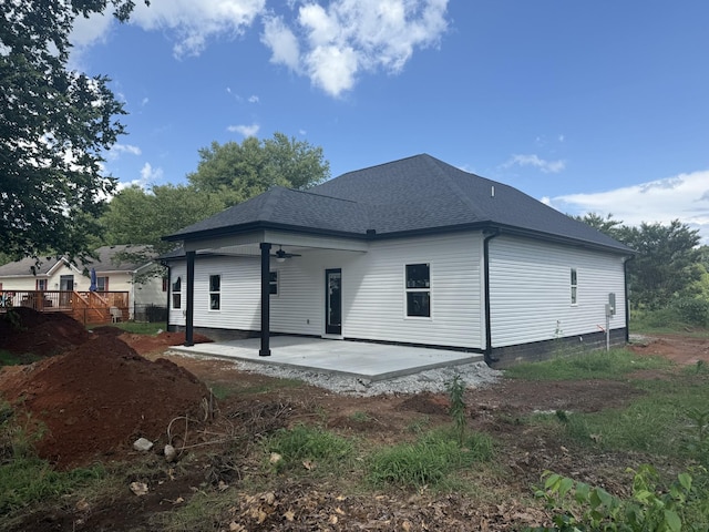7 Willow Way, Mcminnville, TN 37110 - back of property with a ceiling fan, a patio area, and a shingled roof