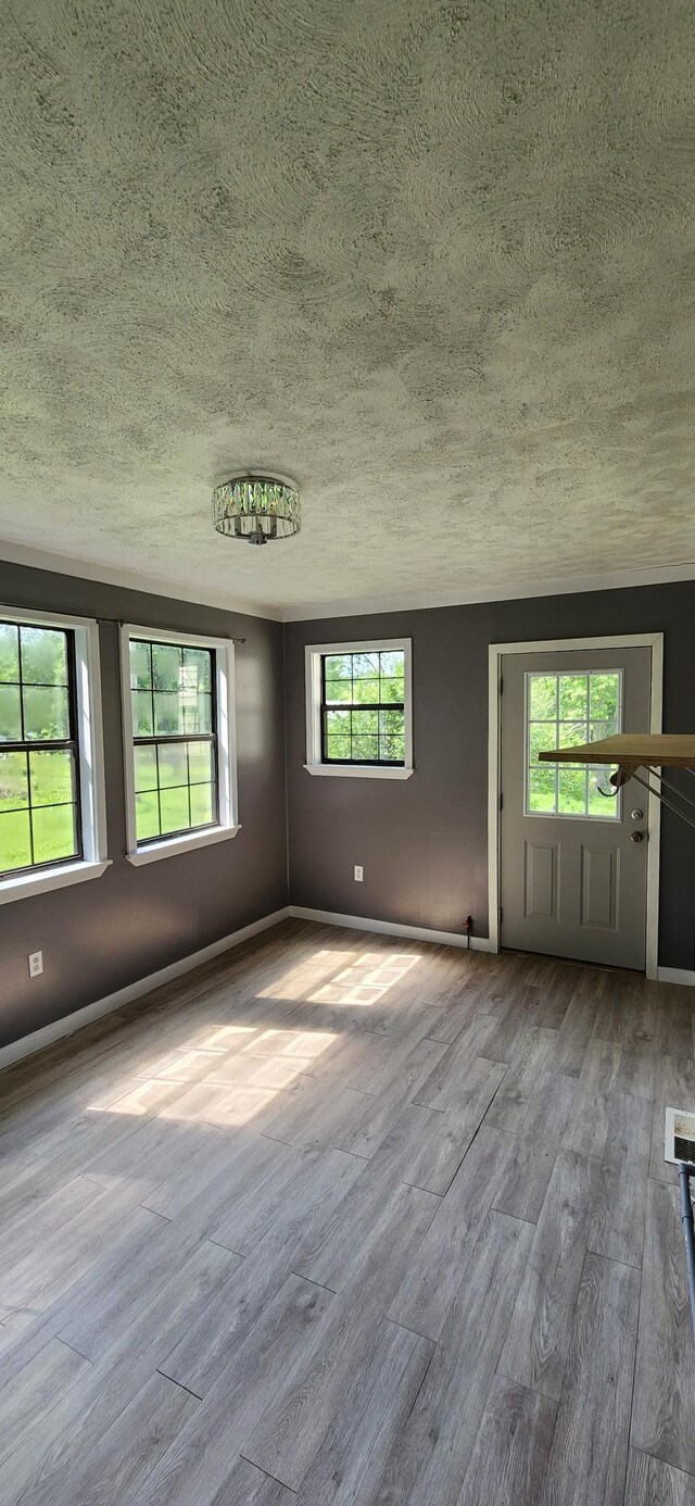 2877 Bryant Rd, Culleoka, TN 38451 - unfurnished living room with wood finished floors and a textured ceiling