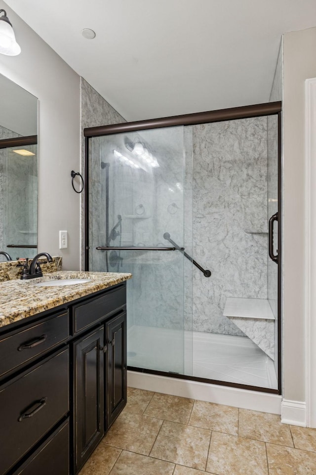 1037 Irish Way, Spring Hill, TN 37174 - bathroom with vanity and a stall shower