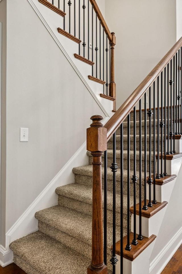 1037 Irish Way, Spring Hill, TN 37174 - stairway featuring baseboards and wood finished floors