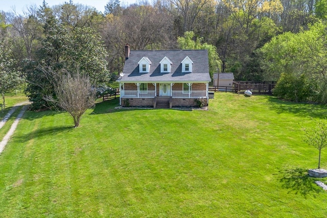 3035 Culleoka Hwy, Culleoka, TN 38451 - view of front of property featuring a chimney, covered porch, and brick siding