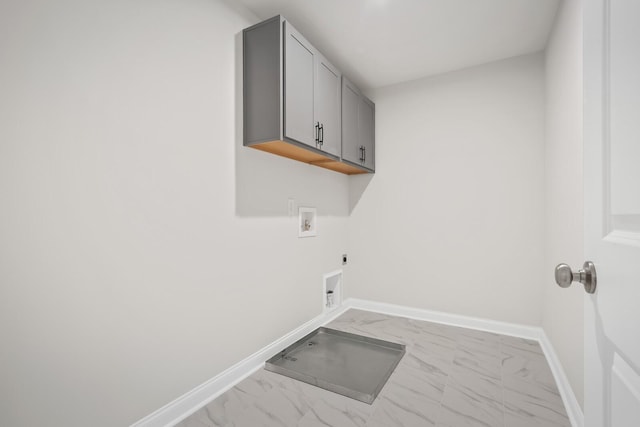 1922 Hildebrand Ln, Columbia, TN 38401 - washroom with hookup for an electric dryer, light marble finish floors, hookup for a washing machine, and cabinet space