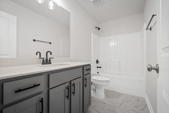 1922 Hildebrand Ln, Columbia, TN 38401 - full bath with vanity, tub / shower combination, and marble look tile flooring