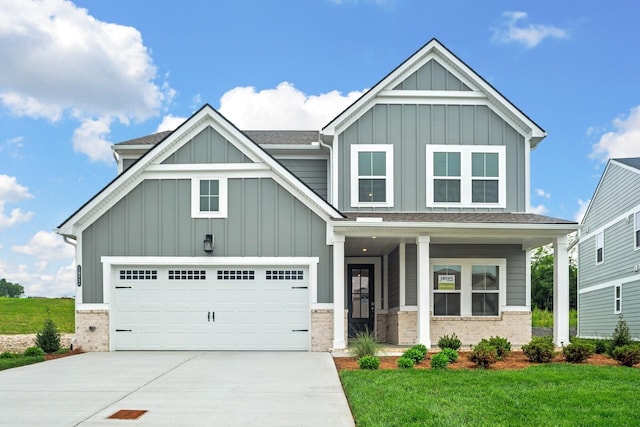 1922 Hildebrand Ln, Columbia, TN 38401 - craftsman house with board and batten siding, brick siding, concrete driveway, and a porch