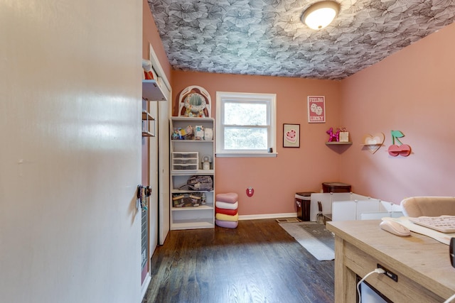 528 Maple St, Pulaski, TN 38478 - home office featuring dark wood-type flooring and baseboards