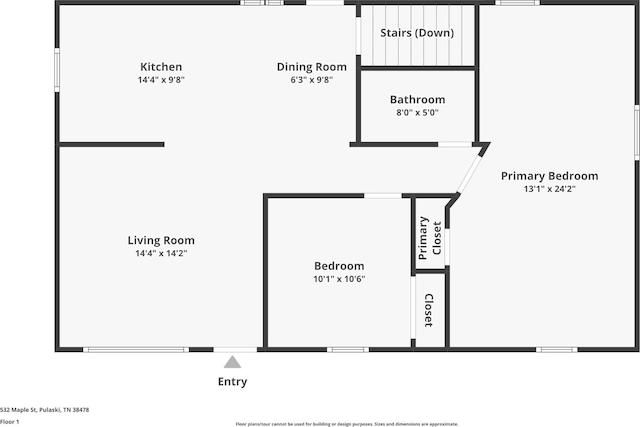 528 Maple St, Pulaski, TN 38478 - view of floor plan / room layout
