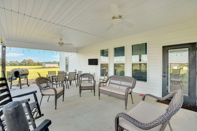 426 Maple Bend Rd, Winchester, TN 37398 - view of patio / terrace with ceiling fan, outdoor dining space, and area for grilling