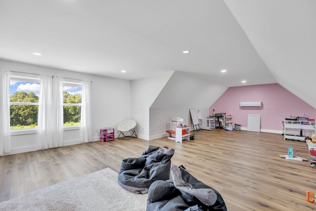 426 Maple Bend Rd, Winchester, TN 37398 - recreation room with wood finished floors, lofted ceiling, and recessed lighting