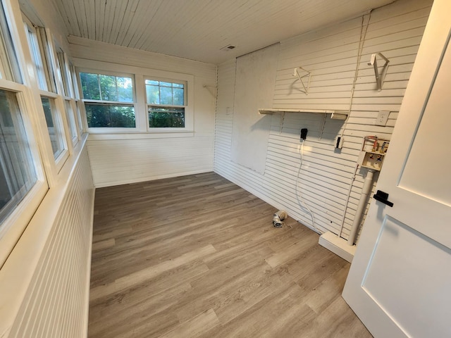 810 Lynwood St, Winchester, TN 37398 - laundry room with wood finished floors, wood walls, and wood ceiling