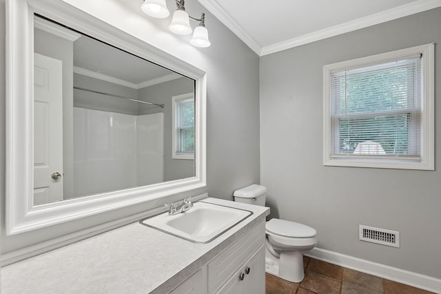 2311 Mayfair Ave, Murfreesboro, TN 37130 - bathroom with vanity, a shower, and ornamental molding