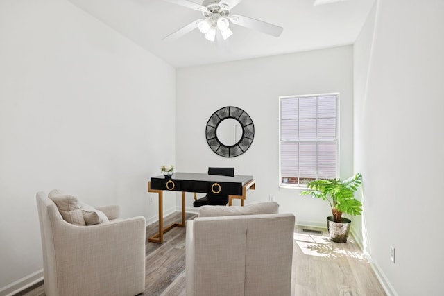 201 Hideaway Trl, Franklin, TN 37069 - office featuring wood finished floors and a ceiling fan