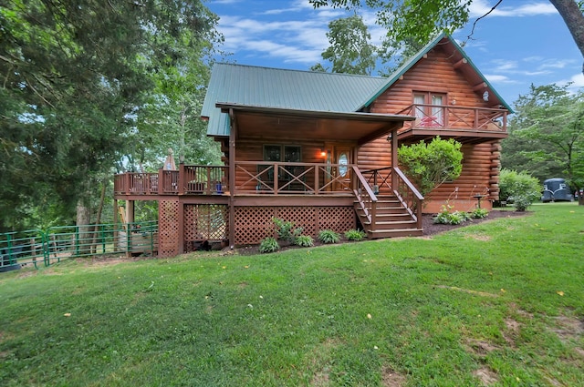 20151 Ben Fly Rd, Lyles, TN 37098 - view of front of property featuring log siding and a metal roof