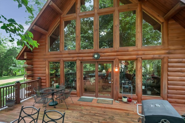 20151 Ben Fly Rd, Lyles, TN 37098 - sunroom / solarium featuring vaulted ceiling and plenty of natural light