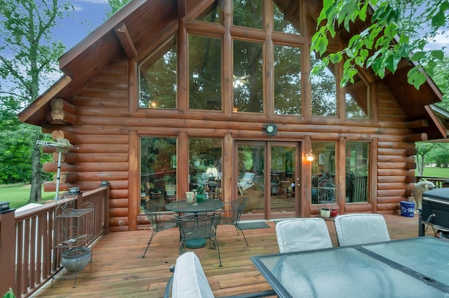 20151 Ben Fly Rd, Lyles, TN 37098 - wooden deck featuring outdoor dining area