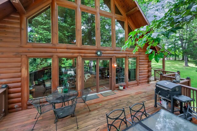 20151 Ben Fly Rd, Lyles, TN 37098 - sunroom / solarium featuring lofted ceiling, healthy amount of natural light, and french doors