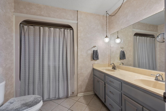 4628 Dugger Rd, Culleoka, TN 38451 - full bath featuring double vanity and tile patterned floors
