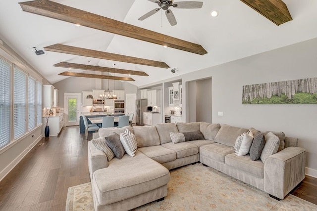 607 Beamon Dr, Franklin, TN 37064 - living area with a chandelier, recessed lighting, ceiling fan, and wood finished floors