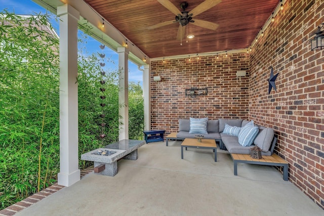 607 Beamon Dr, Franklin, TN 37064 - view of patio with ceiling fan and an outdoor living space