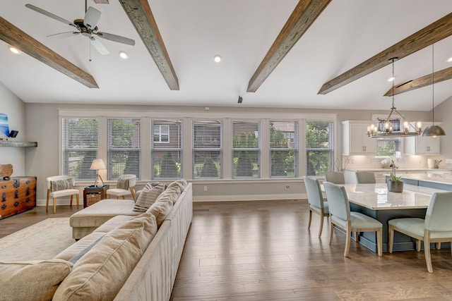 607 Beamon Dr, Franklin, TN 37064 - living room with wood finished floors, ceiling fan, a chandelier, and recessed lighting