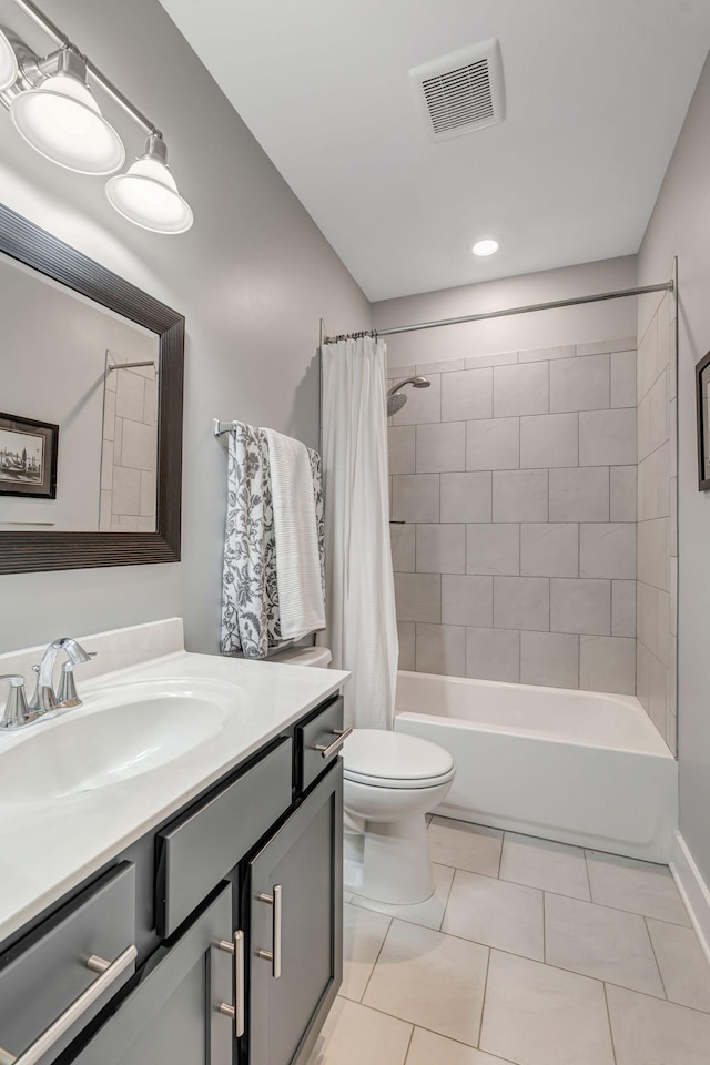 607 Beamon Dr, Franklin, TN 37064 - full bath featuring vanity, shower / bath combination with curtain, and tile patterned flooring