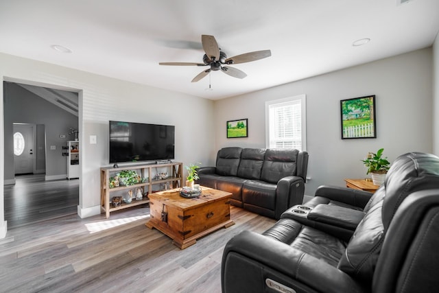 7365 Coldwater Rd, Fairview, TN 37062 - living area with a ceiling fan and light wood-style flooring