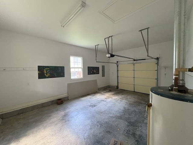 111 Reeds Ln, Sewanee, TN 37375 - garage with water heater, a garage door opener, and electric panel