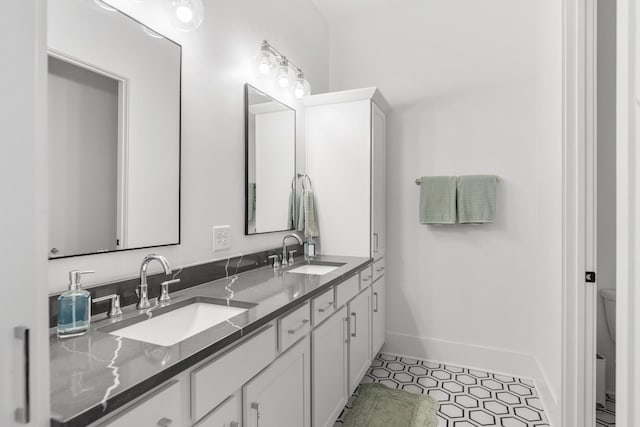 2618 Buckner Ln, Thompsons Station, TN 37179 - full bathroom with double vanity and tile patterned flooring