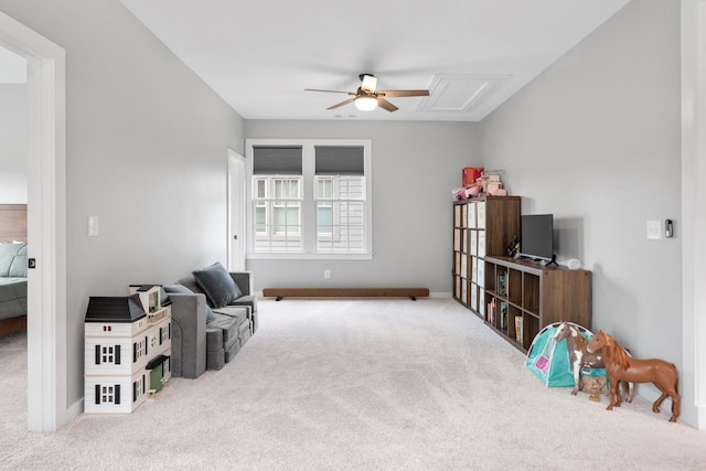 2618 Buckner Ln, Thompsons Station, TN 37179 - recreation room featuring ceiling fan and carpet floors