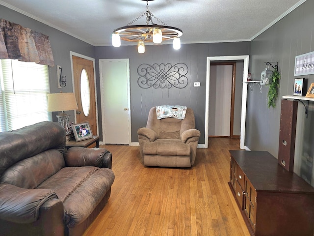 5840 Scottsville Rd, Lafayette, TN 37083 - living room featuring light wood-style flooring and ornamental molding