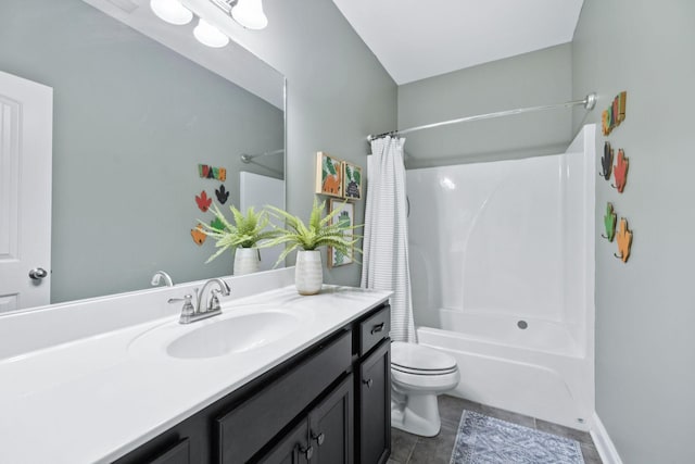 2426 Telford Ln, Murfreesboro, TN 37128 - bathroom featuring vanity, shower / tub combo, and tile patterned flooring