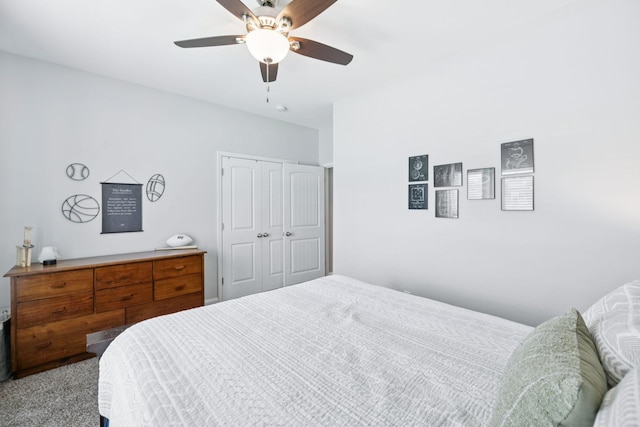 2426 Telford Ln, Murfreesboro, TN 37128 - bedroom with a closet, ceiling fan, and carpet floors