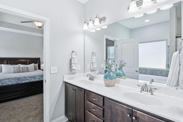 2426 Telford Ln, Murfreesboro, TN 37128 - ensuite bathroom featuring double vanity and ceiling fan