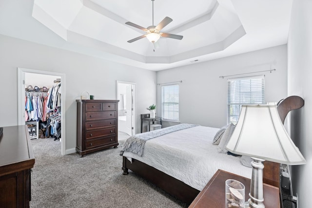 2426 Telford Ln, Murfreesboro, TN 37128 - bedroom with a raised ceiling, a spacious closet, carpet, a closet, and ensuite bathroom