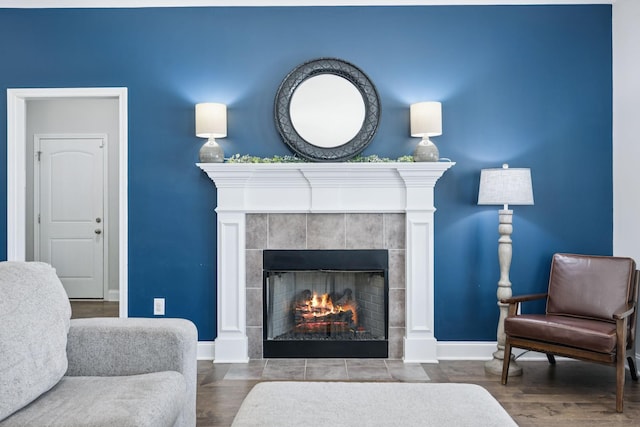 2426 Telford Ln, Murfreesboro, TN 37128 - living area with a fireplace and wood finished floors