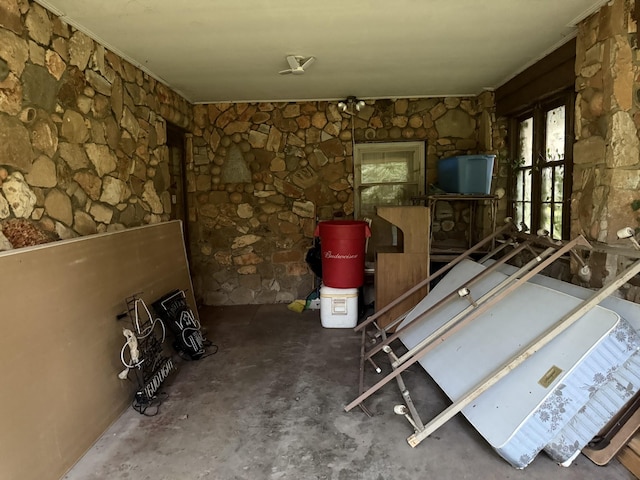 887 Elwood Dr, Clarksville, TN 37040 - misc room featuring unfinished concrete floors and ornamental molding